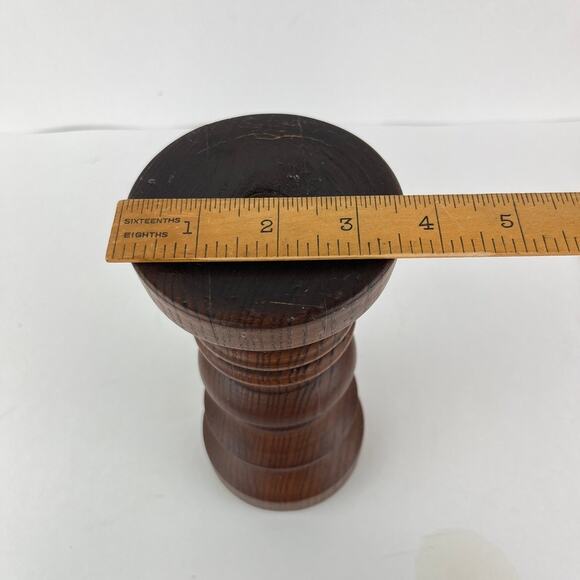 Vintage Kovert Turned Wood Pillar Candle Holder 8in Tall - Picture 5 of 5